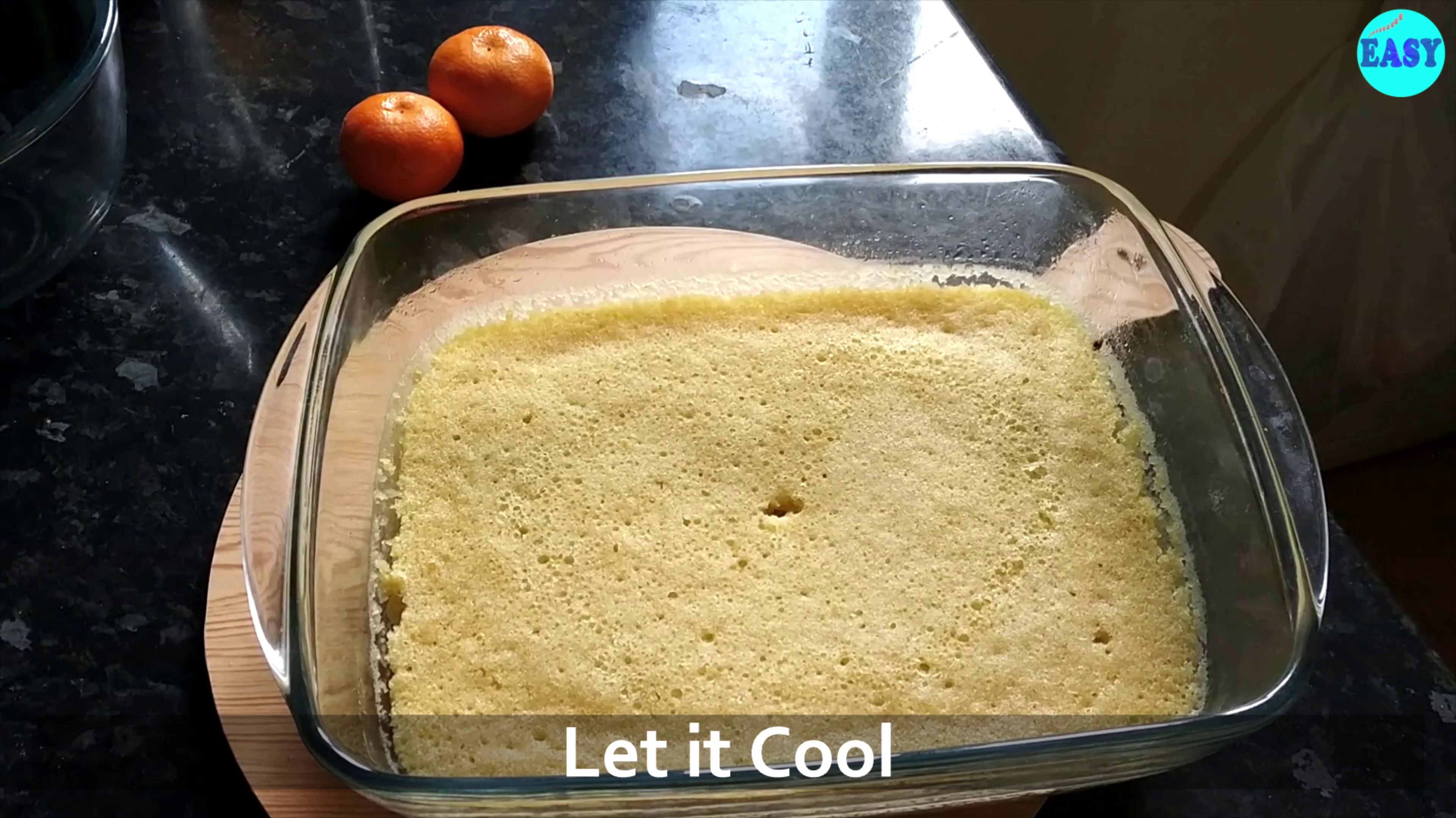 Step 9 - Let it cool for five minutes before demoulding or let it cool completely if you are going to frost in the same container.