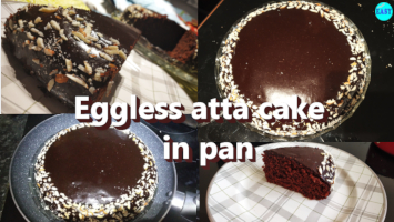 Eggless Chocolate Cake without cocoa powder | Easy chocolate cake | Atta chocolate cake recipe