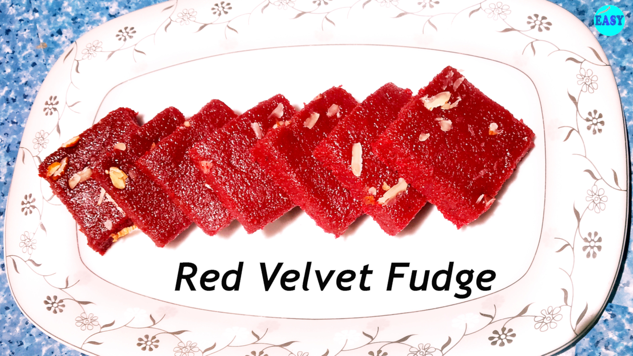 Red Velvet Fudge | Easy Beetroot Burfi