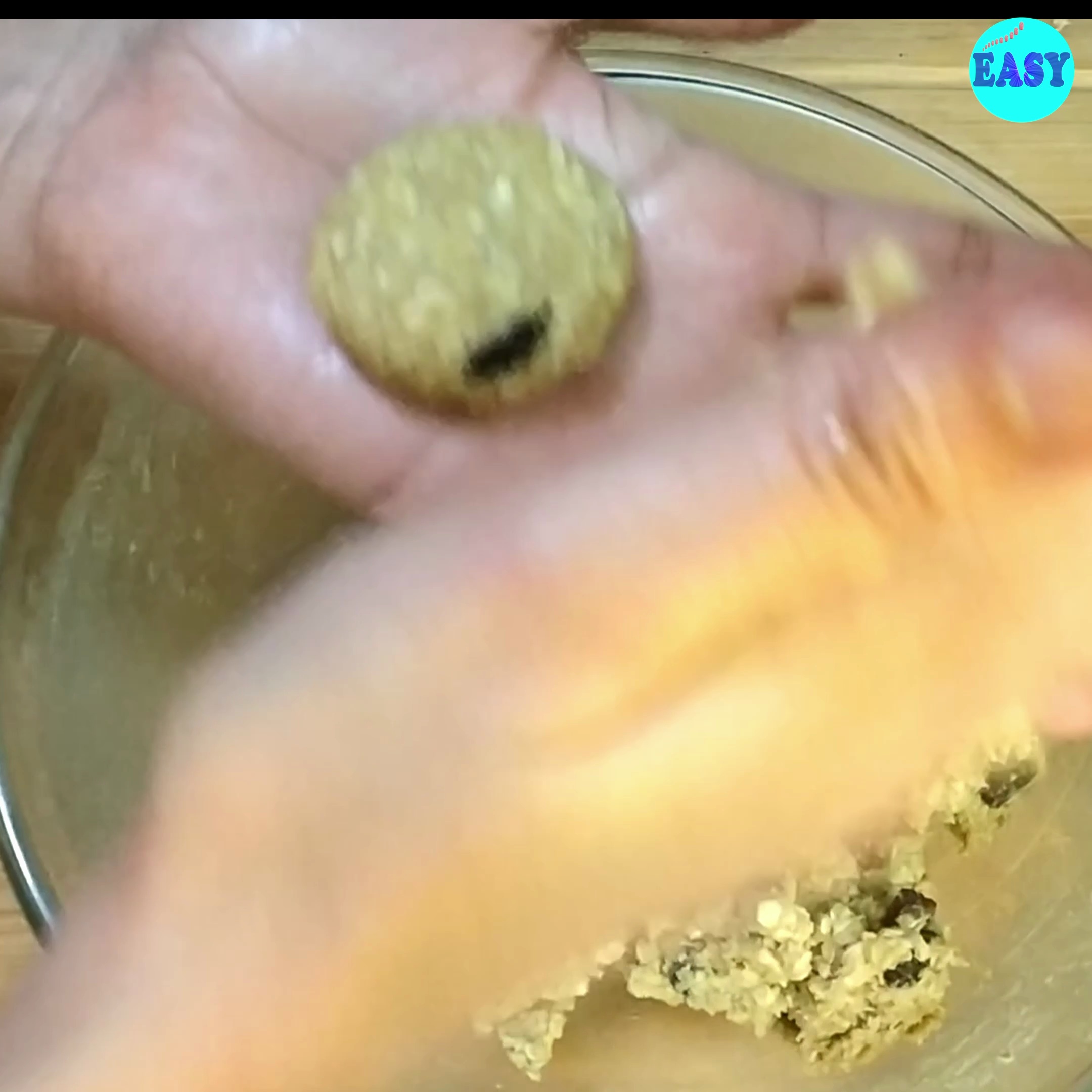 Step 6 - Take a small portion and roll it between your palms to save the cookie.
