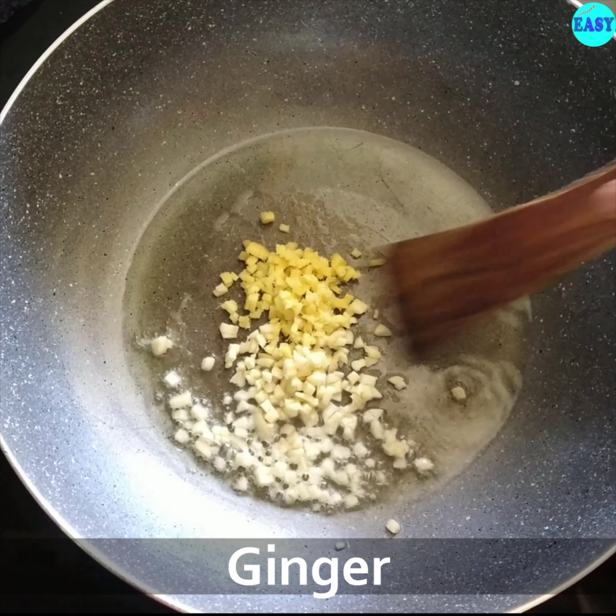 Step 7 - Add ginger, garlic and saute for a minute