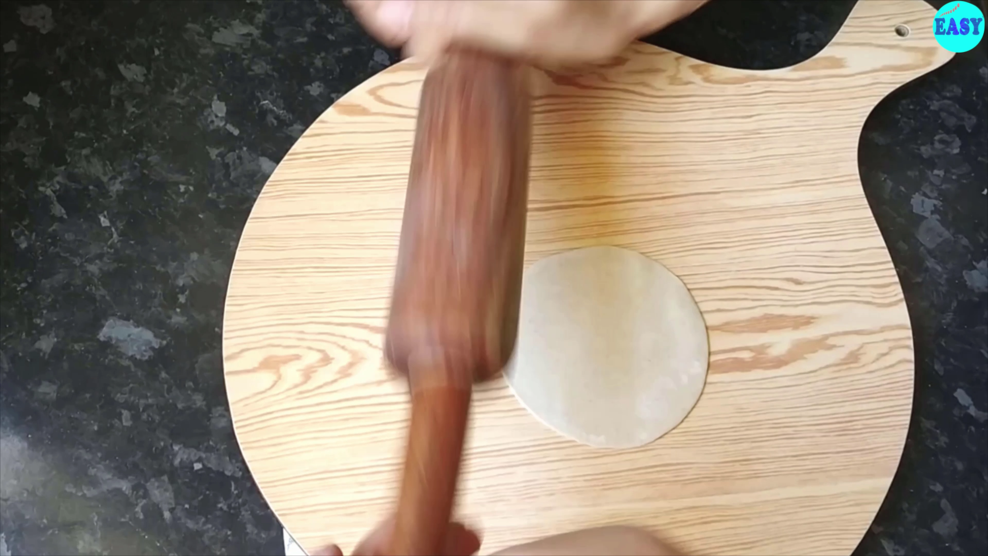 Step 10 - Roll it using a rolling pin, should not be too thin so that it would not brake while marinating. 