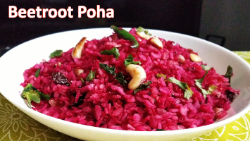 Beetroot Poha | Healthy Indian Breakfast Recipe