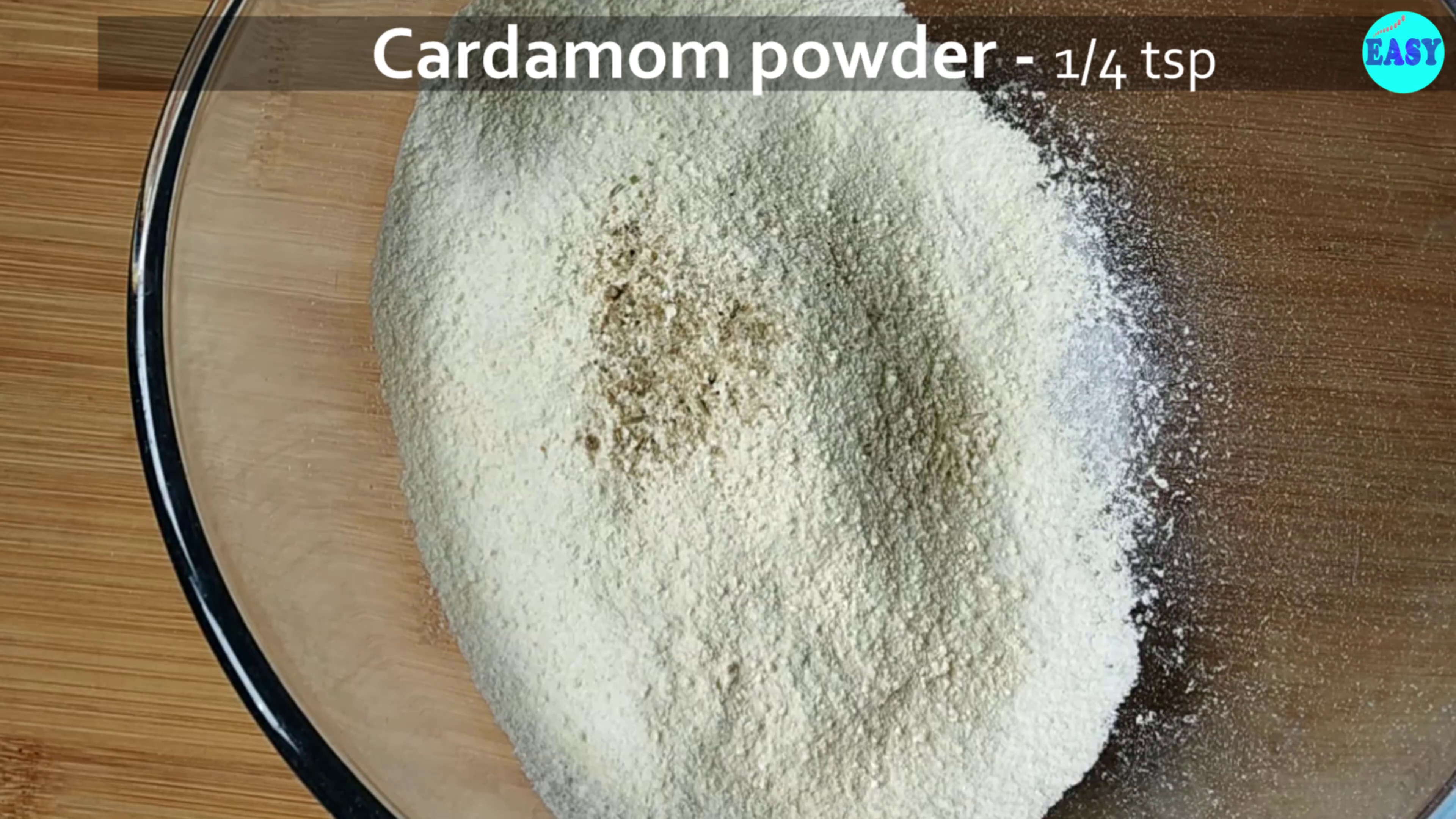 Step 2 - Add some cardamom powder or nutmeg powder to flavour the cookies.