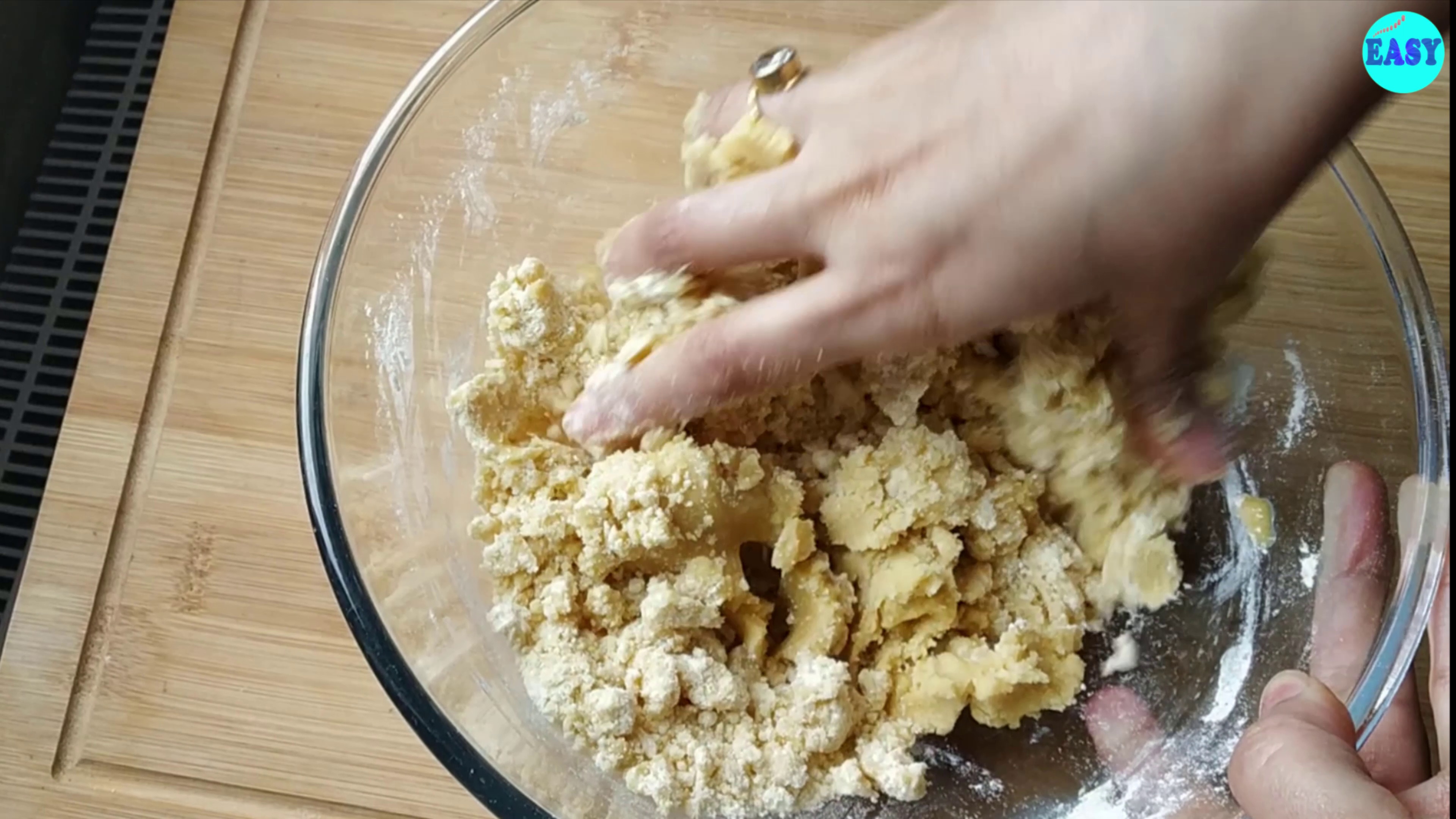 Step 4 - Gently bring together the mixture with your fingers to form a dough without adding any other liquid. If you are not able to bring together the mixture add 1-2 tablespoon of ghee. You just need to bring together the mixture to a form a smooth cookie dough.
