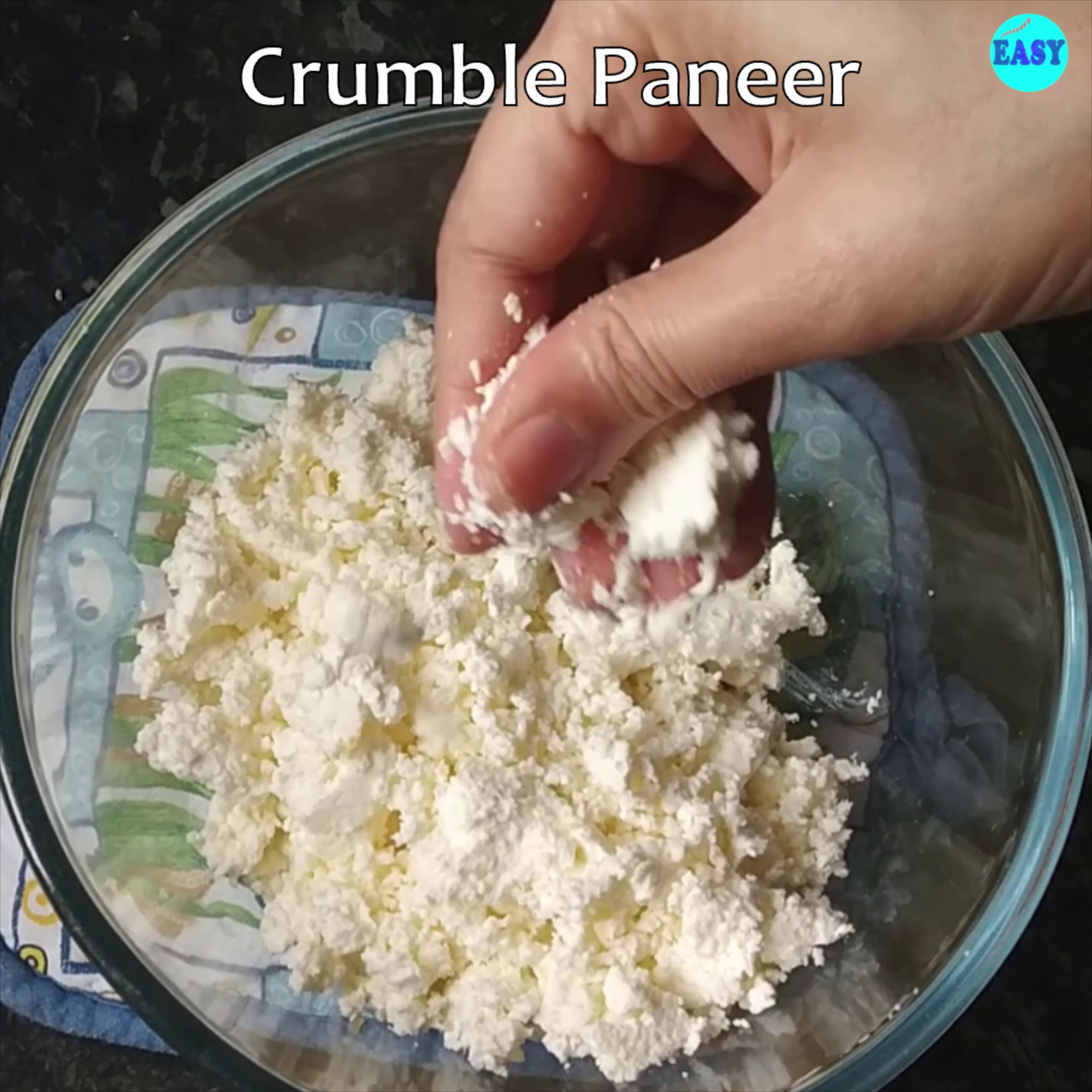 Step 1 - Crumble the paneer or grate it.