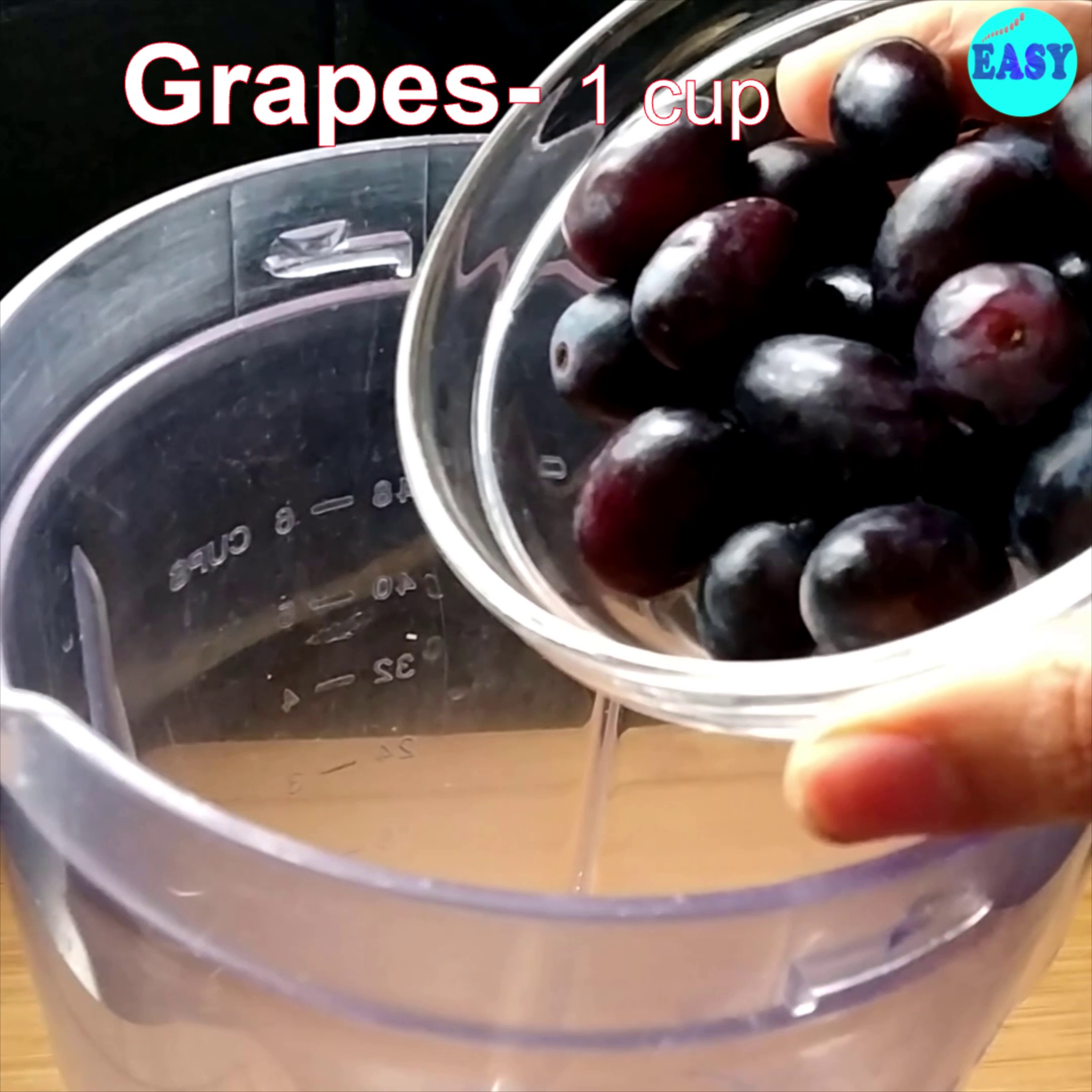 Step 1 - Remove grapes from the stems and place them in a strainer. Discard any grapes that have any hole or other defect. Rinse grapes well to wash off any dirt. Now for making sugar free drink take a blender jar and add all the ingredients in it.