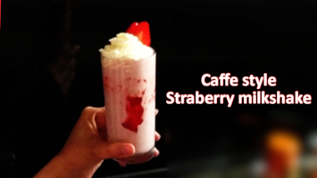 Strawberry Milkshake Recipe | Caffe Style Strawberry Milk Shake