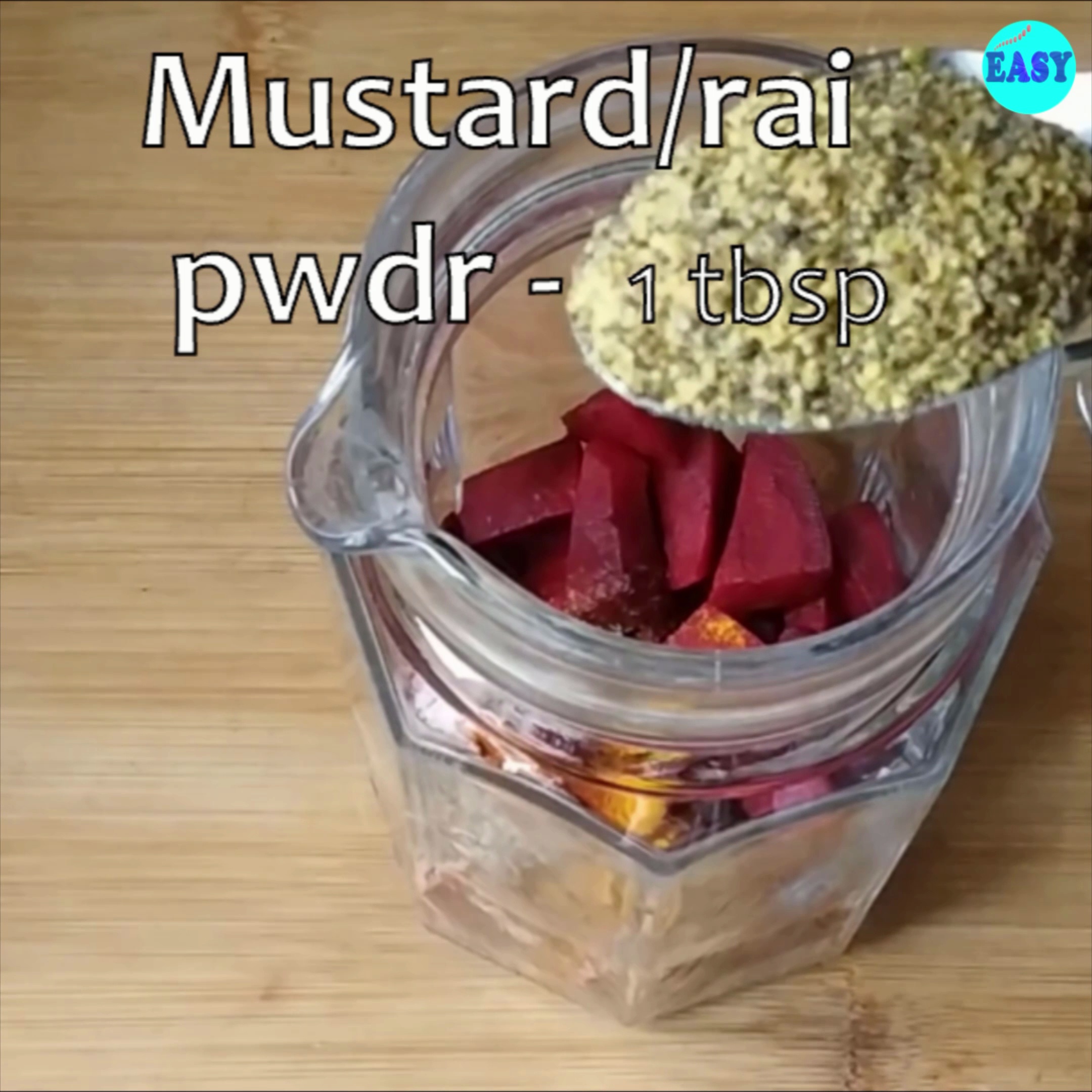 Step 2 - 2. Add salt, chilli powder, turmeric and mustard seed powder.