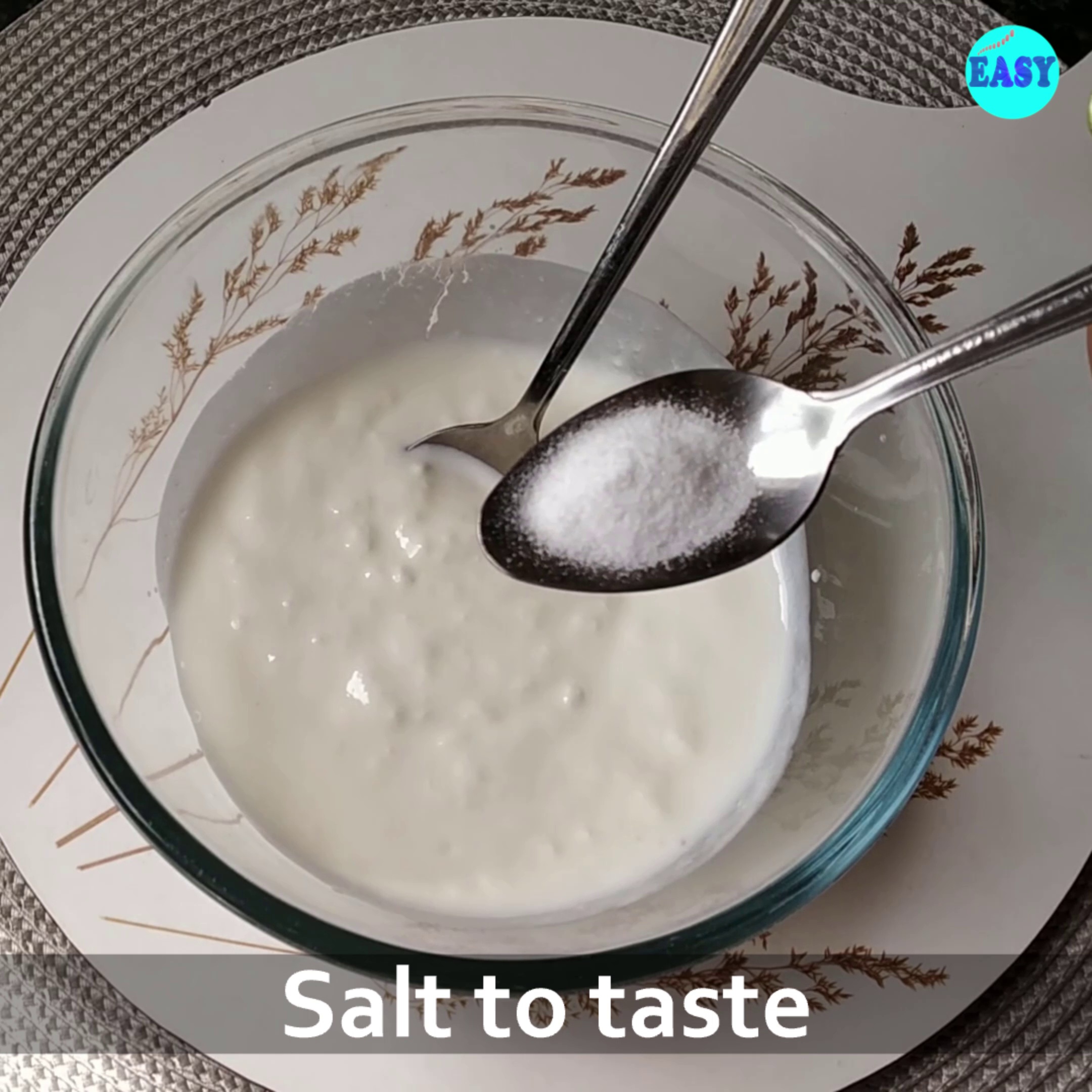 Step 1 - Take curd in a bowl, add salt and whisk it well.
